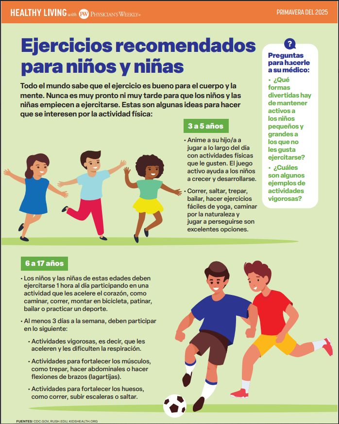 Una Vida Saludable Con Physician’s Weekly – Recomendaciones de ejercicio para niñas (Healthy Living With Physician’s Weekly – Exercise Recommendations for Kids Spring 2025)